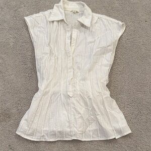 Max Studio Textured White Blouse